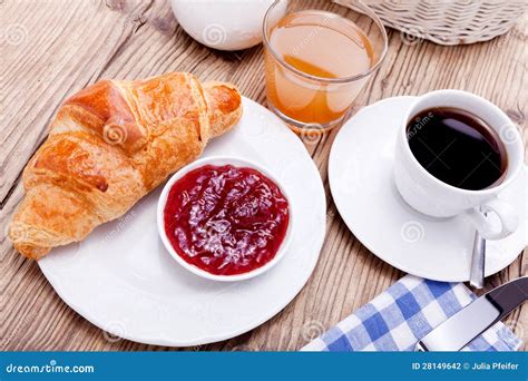 Healthy French Breakfast Coffee Croissant Stock Photography - Image: 28149642