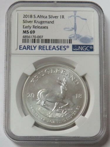 2018 SOUTH AFRICA 1 RAND KRUGERRAND SILVER 1 OZ COIN NGC MS 69 EARLY