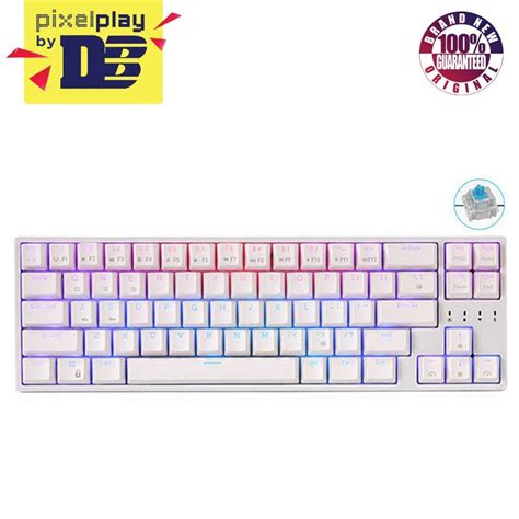 Royal Kludge RK68Plus RK871 Tri Mode RGB 68 Keys Hot Swappable Mechanical Keyboard White Blue S