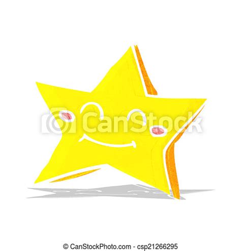 Cartoon Happy Star Character Canstock