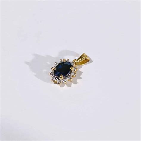 Pendentif Marquise Or Saphir Et Diamants Kate N S Paris