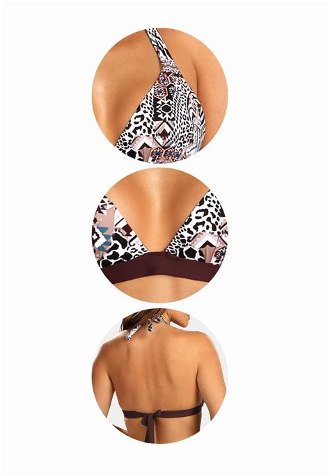 Wiązana góra bikini push up w etniczne motywy FG B Sklep Feba