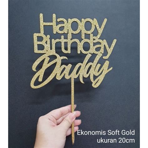 Jual Topper Kue Happy Birthday Glitter EKONOMIS Hiasan Tusukan Cake