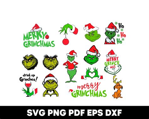 Grinch SVG Bundle, Grinch Face SVG, Grinch Hand, Grinch Smile, Grinch ...