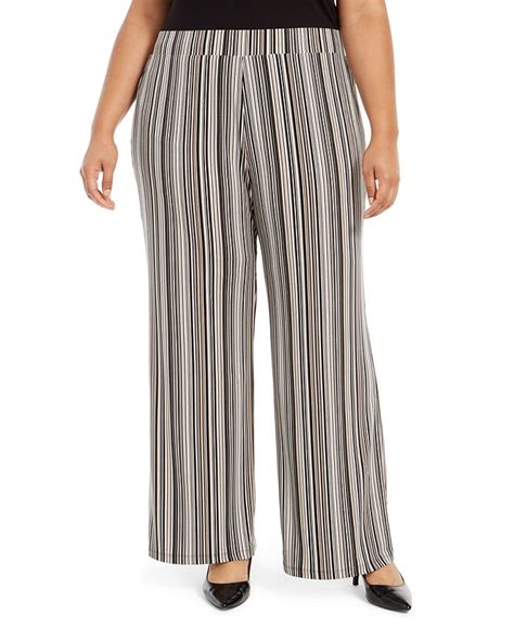 Alfani Plus Size Striped Palazzo Pants Created For Macys Macys