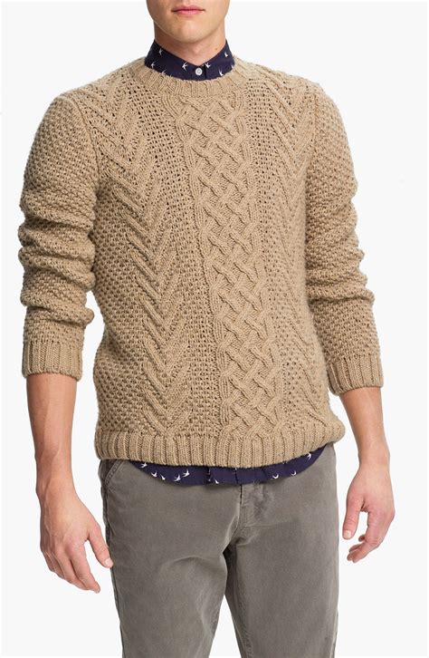 Topman Chunky Cable Knit Crewneck Sweater Nordstrom