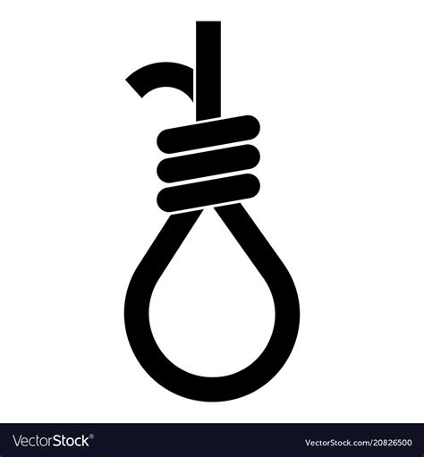 Gallows With Rope Noose Icon Black Color Flat Vector Image