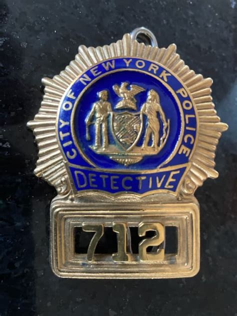 City Of New York Police Detective 712 Custom Die Badge W Lug Etsy