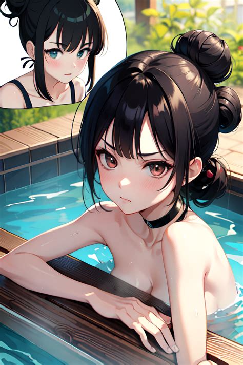 Anime Skinny Small Tits S Age Angry Face Black Hair Hair Bun Hair