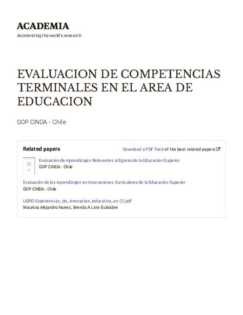 EVALUACION DE COMPETENCIAS TERMINALES EN EL AREA DE EDUCACION