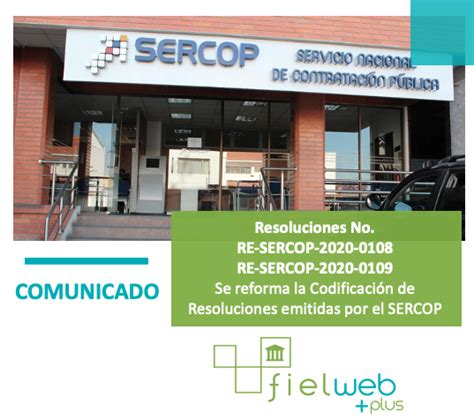 Resoluciones Nos RE SERCOP 2020 0108 y RE SERCOP 2020 0109 Boletín