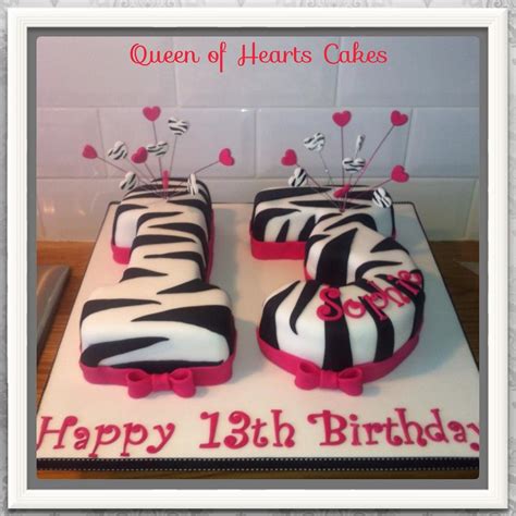 Number 13 Shaped Cake Cake By Queen Of Hearts Cakes Cakesdecor