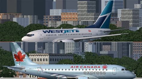 Air Canada Express Embraer 175 And Westjet Boeing 737 600 Morning Departures Lga New York