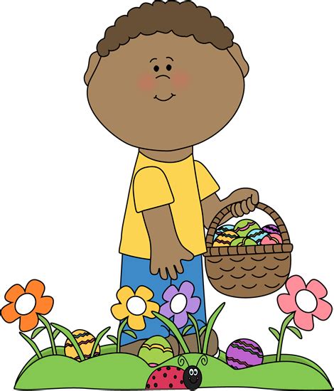 Boy On Easter Egg Hunt Clip Art Boy On Easter Egg Hunt Image Easter