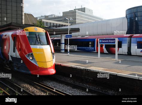 trains at gatwick airport railway station, england Stock Photo - Alamy