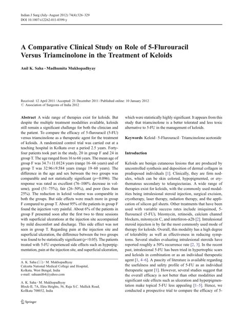 PDF A Comparative Clinical Study On Role Of 5 Flurouracil Versus