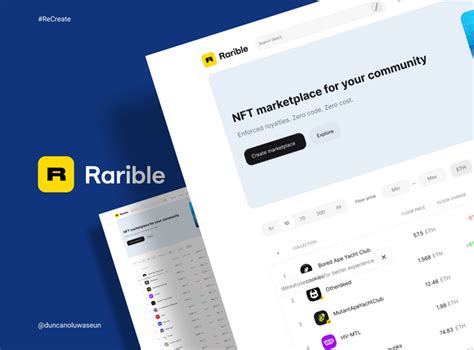 Rarible NFT Crypto Marketplace Website Landing Page Figma