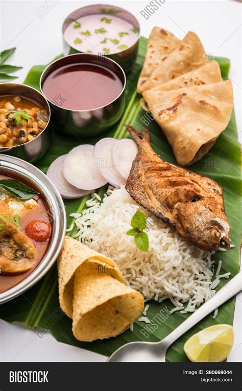 Maharashtrian Thali On Banana Leaf