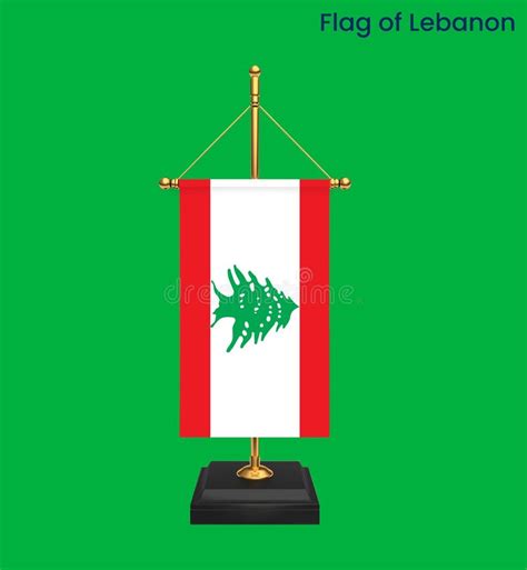 High Detailed Flag Of Lebanon National Lebanon Flag Asia Stock