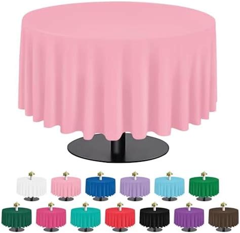 Amazon Tujol Pink Pack Plastic Table Cloth Disposable Round