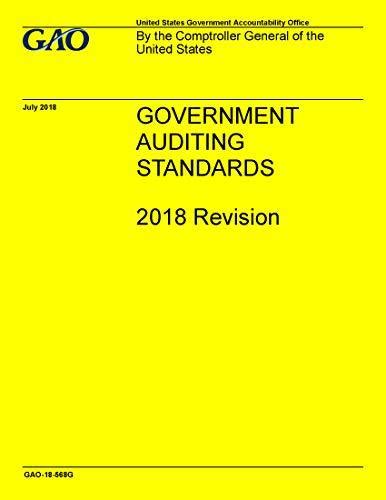 GAO Yellow Book Government Auditing Standards 2018 Revision By U S