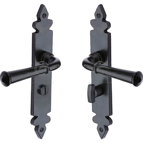 Black Iron Rustic Door Handle Bathroom Set Ludlow Design Shop4handles