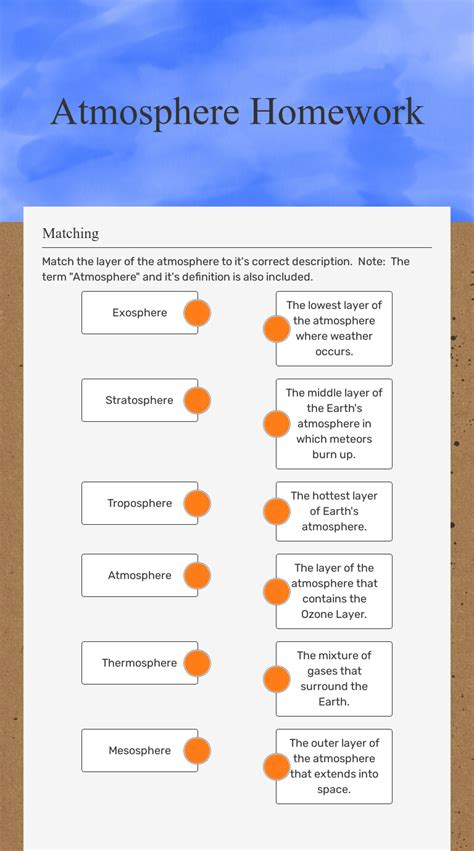 Layers Of The Atmosphere Worksheet