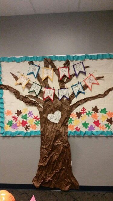 Thankful Tree bulletin board that I made for front office @ elementary ...