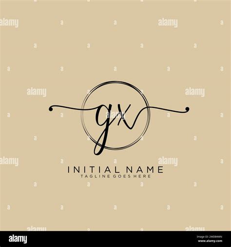 Gx Initial Handwriting Logo With Circle Stock Vector Image Art Alamy