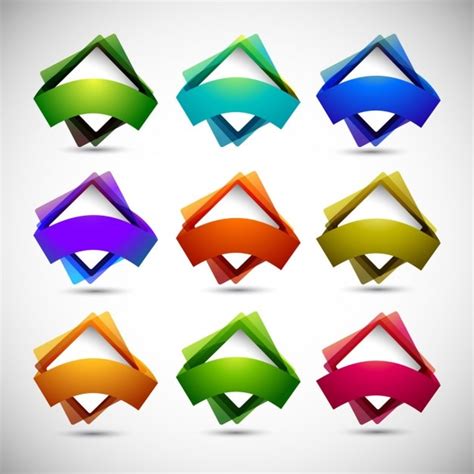 vector colorful squares set