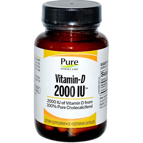 Vitamin D 2000 IU By Pure Essence Vitamin D From 100 Pure