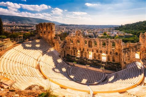 Ancient Theatre In Athens Odeon Of Herodes Atticus