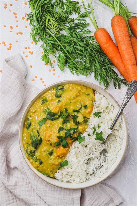 Dahl de lentilles corail aux carottes et épinards Cuisinez pour bébé