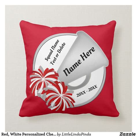 Red White Personalized Cheerleading Throw Pillows Zazzle