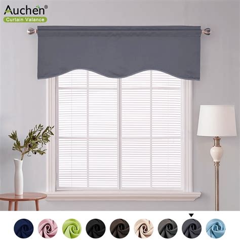 AUCHEN Minimalism Solid Color Window Curtain Valance,Ultra Elegant ...