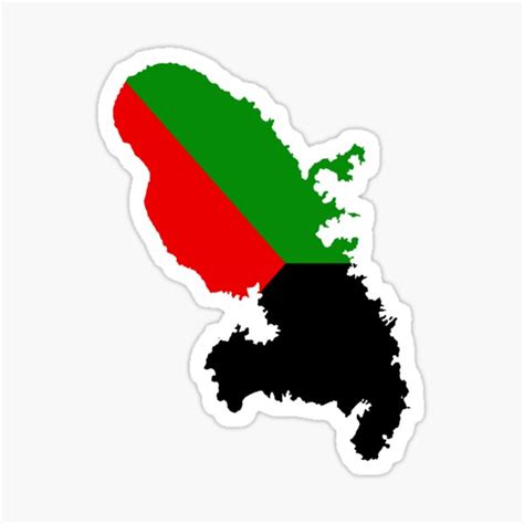 Map Of Martinique Color Red Green Black Sticker By Idem97 Redbubble