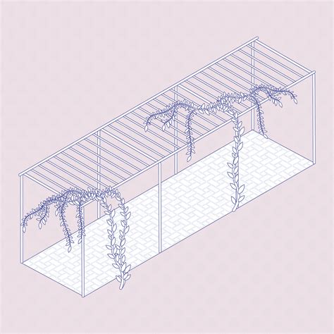 Archade Axonometric Rectangular Urban Structure Surrounded By Ivy