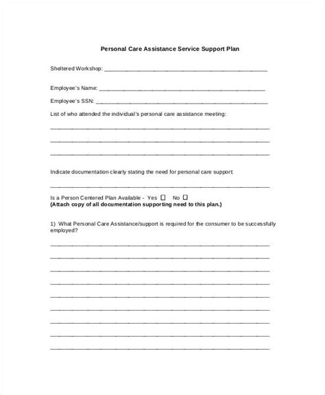 Personal Care Plan Templates 12 Free Pdf Format Download Free And Premium Templates