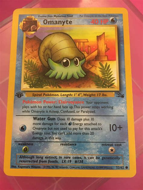 Graded Card Psa Base Pokemon Cga Omanyte St Edition Fossil Ac