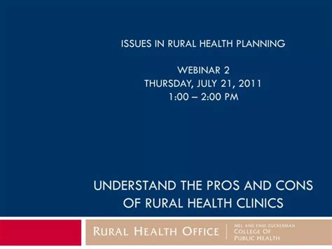 Ppt Rural Health Clinics Pros Cons And Certification Process Powerpoint Presentation Id