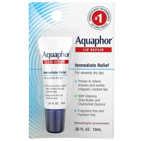 Aquaphor Lip Repair Immediate Relief Fragrance Free 035 Fl Oz 10