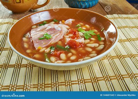 Pot Pinto Beans with Ham Hocks Stock Image - Image of beans, background ...