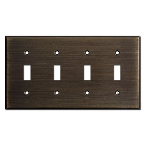 4 Toggle Switch Plates Oil Rubbed Bronze