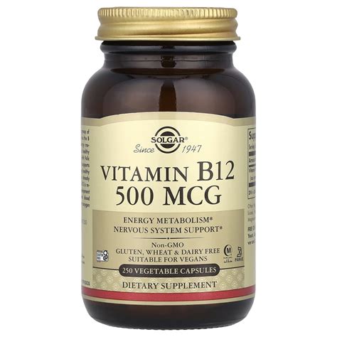 Solgar Vitamin B Mcg Vegetable Capsules