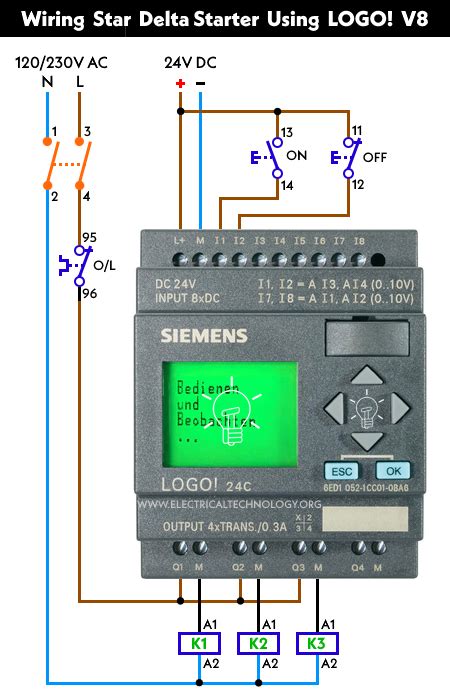 Star Delta Starter Motor Control Circuit Using Logo V Plc In