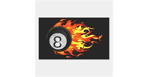 Flaming 8 Ball Rectangular Sticker | Zazzle