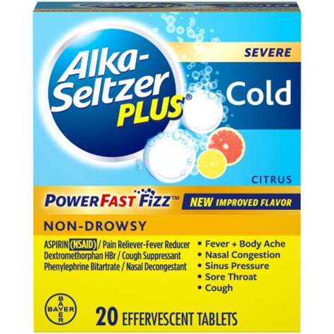 Alka-Seltzer Plus® Severe Non-Drowsy Cold Medicine PowerFast Fizz™ Citrus Effervescent Tablets ...