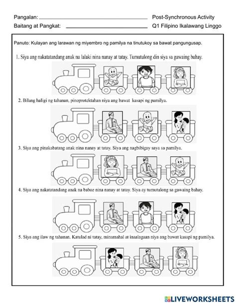 Miyembro Ng Pamilya Exercise Workbook School Subjects Teachers