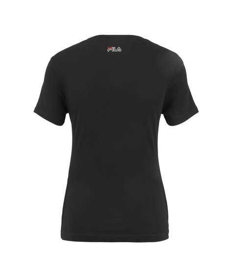 Fila Ladan T Shirt Damen Schwarz Lifestyle Freizeitbekleidung