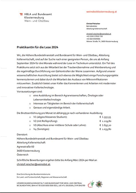 Stellenangebote F R Absolvent Innen Lfs Mistelbach